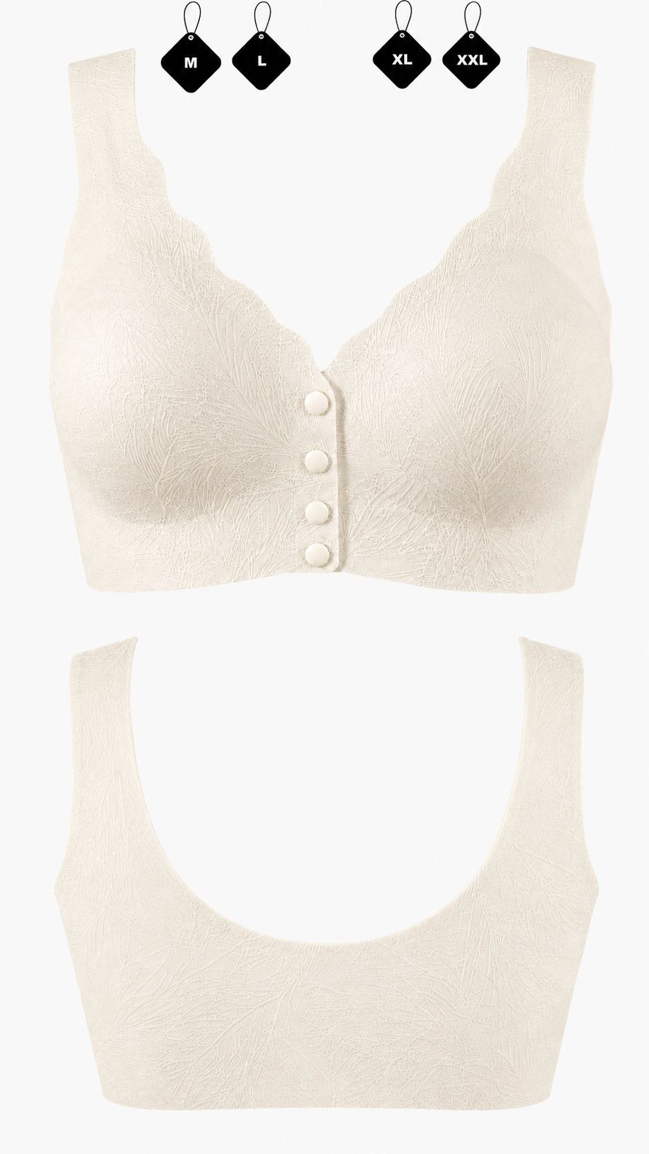 Un Real Kadın Lazer Kesim Düğmeli Bralet Sütyen Balensiz Dikişsiz Toparlayıcı Rahat Model