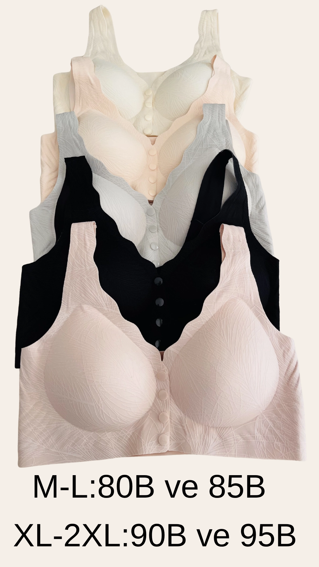 Un Real Kadın Lazer Kesim Düğmeli Bralet Sütyen Balensiz Dikişsiz Toparlayıcı Rahat Model