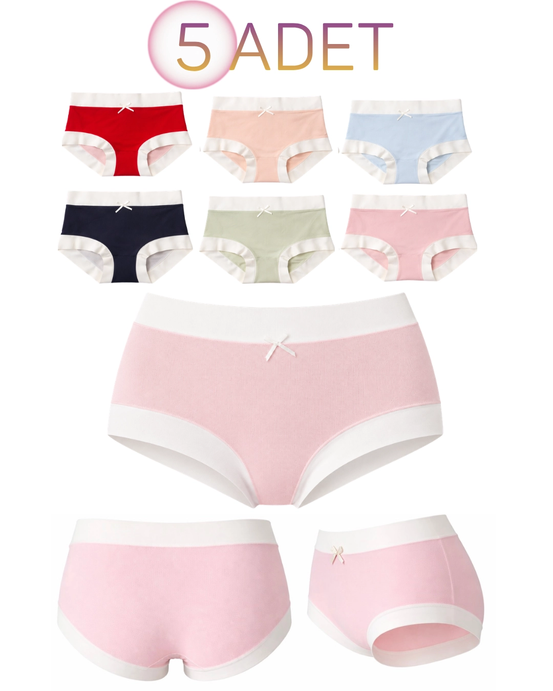 Un Real Underwear 2006 Kadın Pamuklu Yüksek Bel Külot 5’li Set