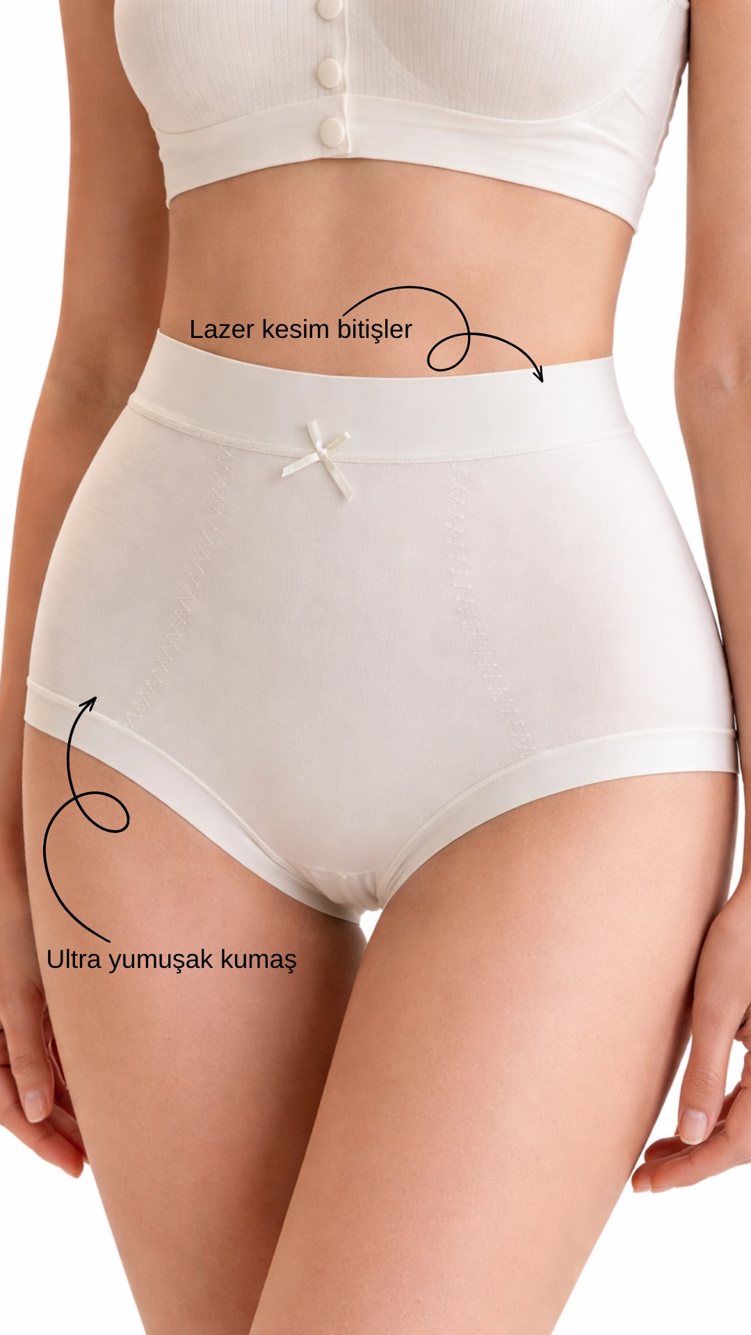 Real Underwear 1821 Kadın Yüksek Bel Pamuklu Külot