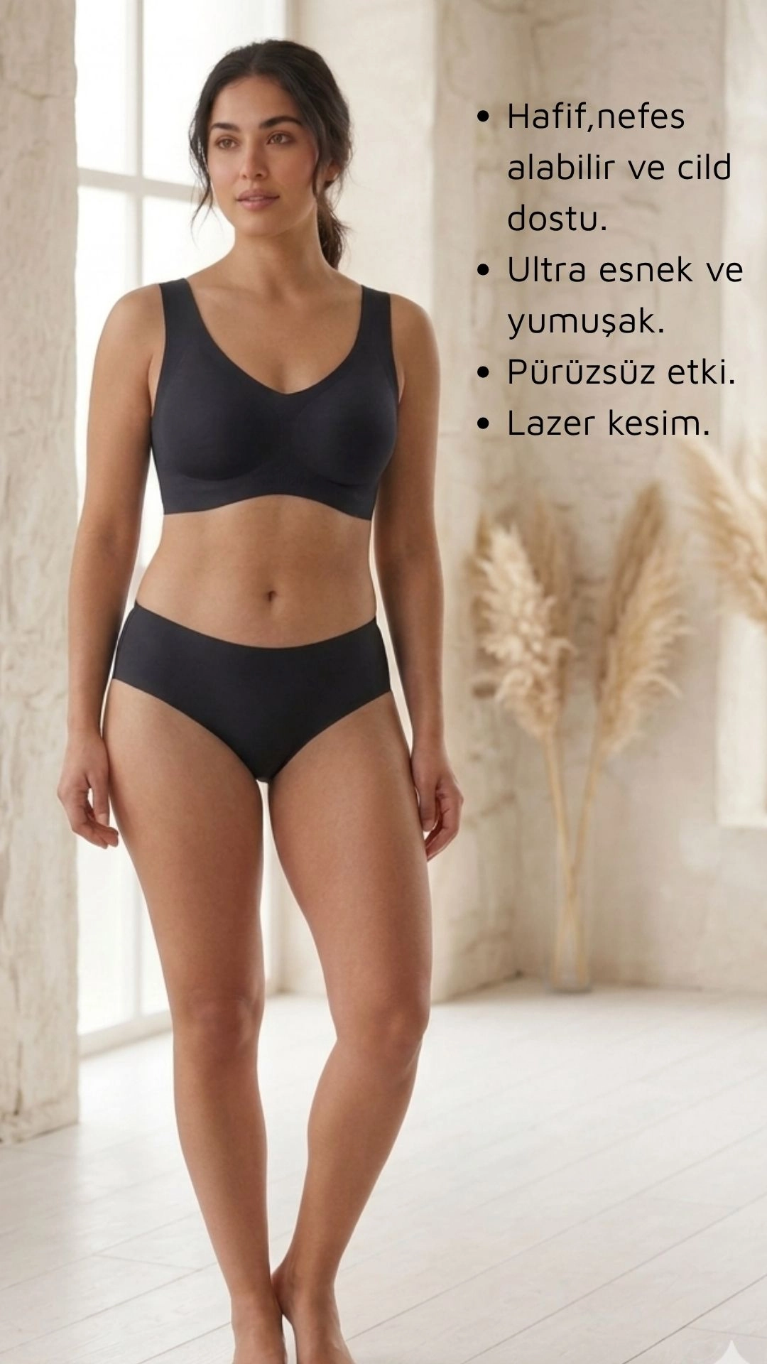 Balensiz Çıkarabilir Pedli Dikişsiz Lazer Sütyen ve Külot takım 008