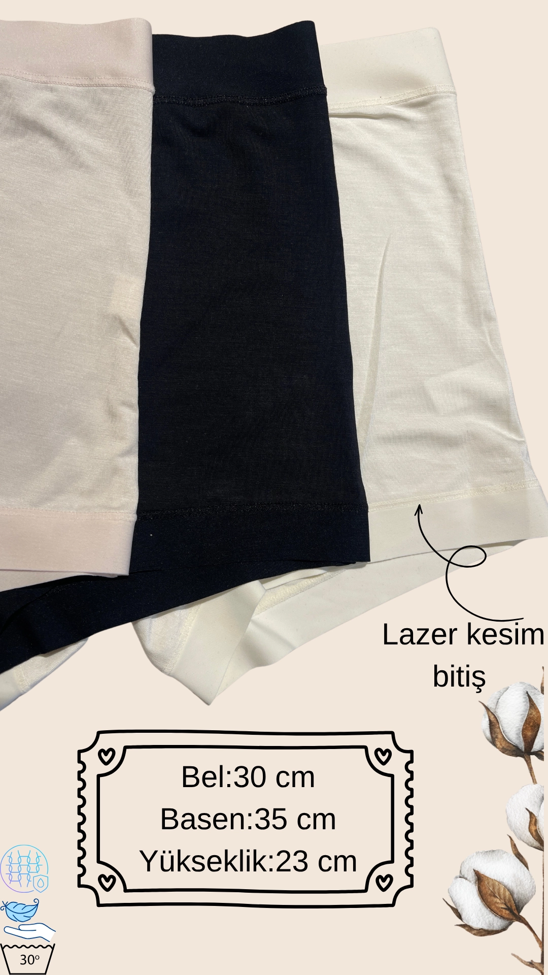 Un Real Underwear 1825 Kadın Boxer Külot 3’lü Paket
