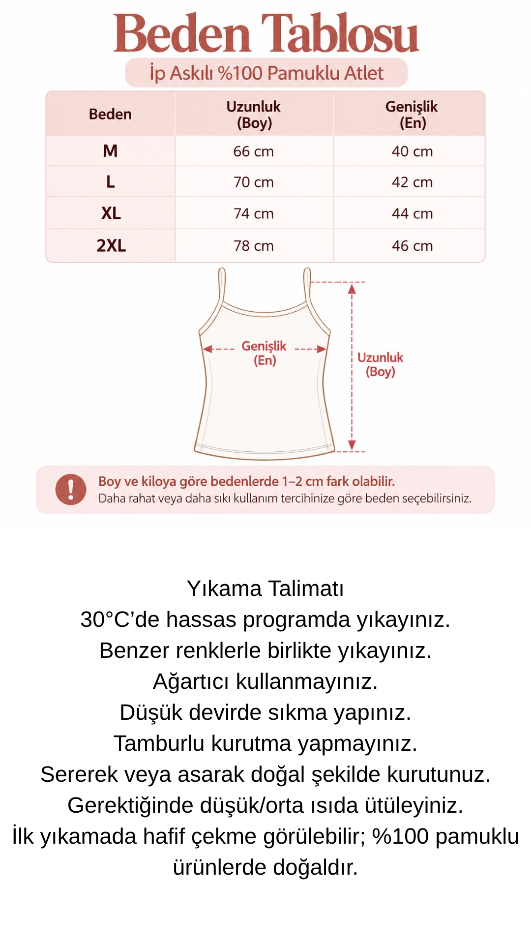 UN REAL 3’lü Kadın İp Askılı Pamuklu Kalp Desenli Atlet Seti