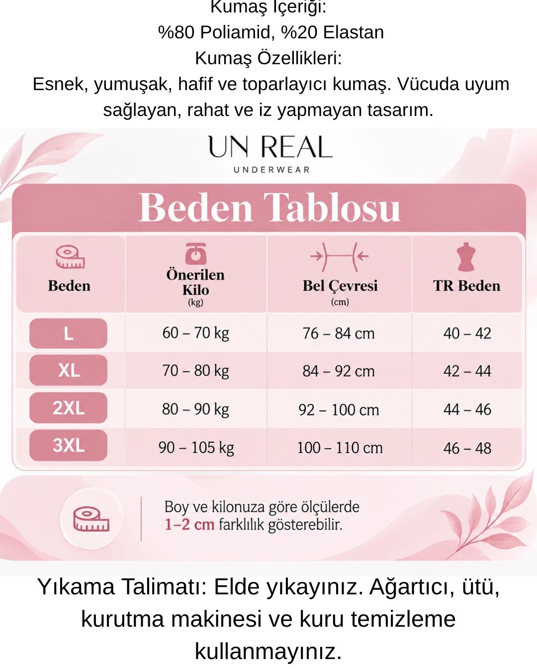 UN REAL Kadın Yüksek Bel Lazer Kesim Toparlayıcı Paçalı Korse