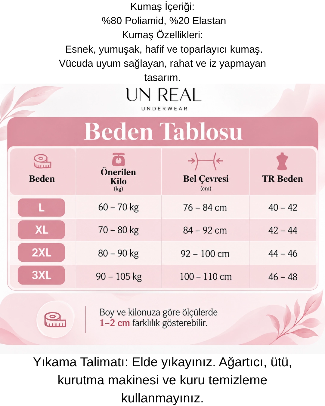 UN REAL Kadın Yüksek Bel Lazer Kesim Toparlayıcı Paçalı Korse
