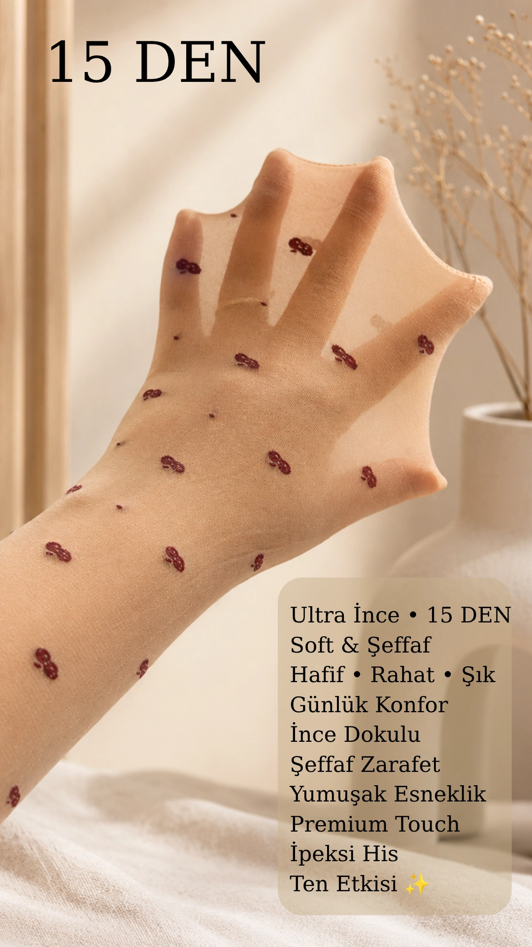 Un Real Kadın Kabak Desenli İnce Soket Çorap 10’lu Paket 15 Denye Şeffaf Ten Rengi Çorap