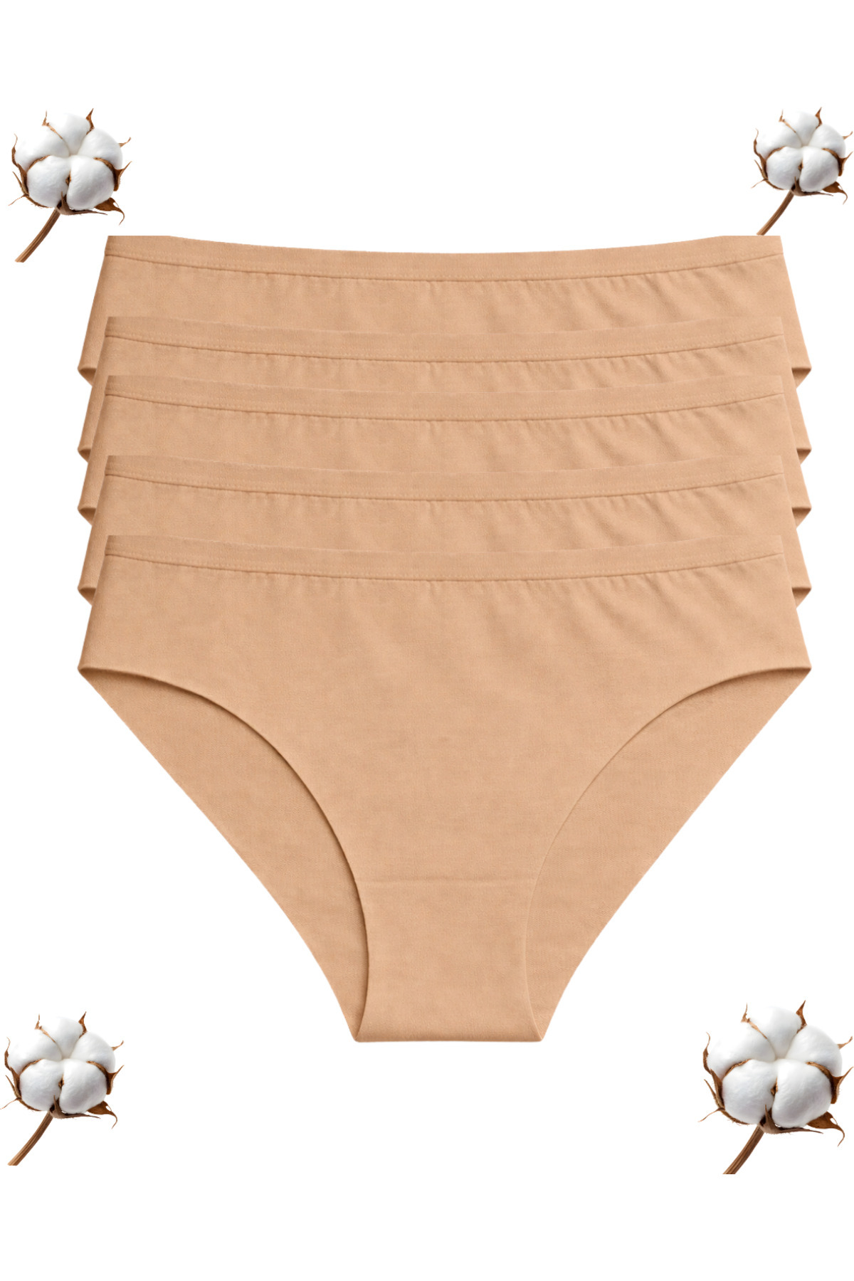 5’li Paket Kadın Slip Külot Lazer Kesim Dikiş İzi Yapmaz Esnek Pamuk Modal M/L/XL