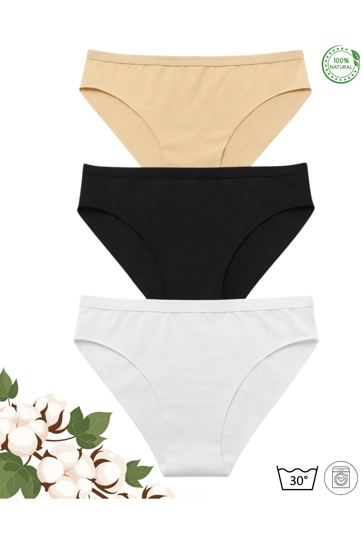 5’li Paket Kadın Slip Külot Lazer Kesim Dikiş İzi Yapmaz Esnek Pamuk Modal M/L/XL