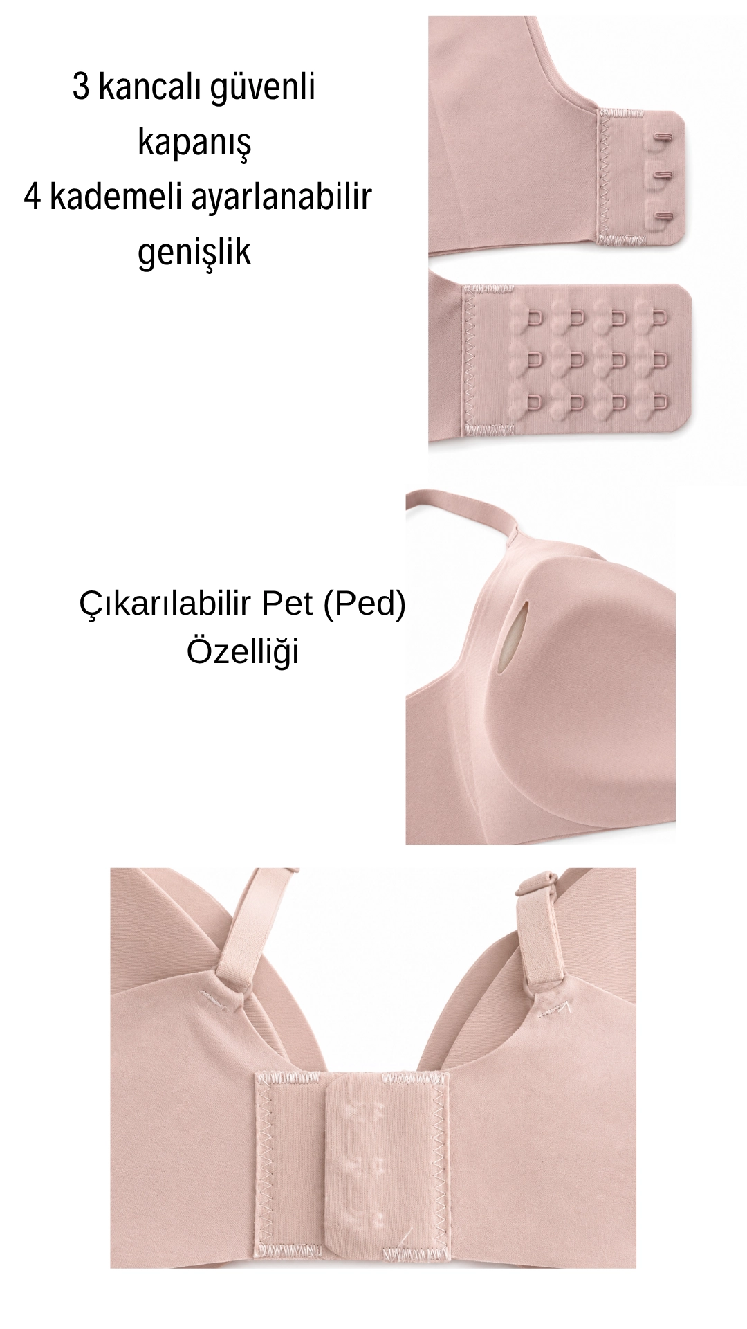 UN REAL TEKLİ KADIN LAZER KESİM YUMUŞAK DOKU NEFES ALABİLEN KUMAŞ AYARLANABİLR ASKILI SÜTYEN 
