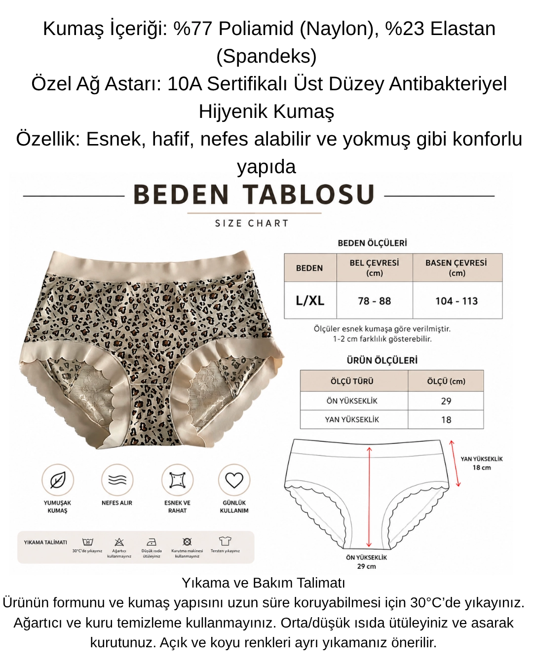 Un Real 5’li Kadın Yüksek Bel Saten Dokulu  Dantelli Külot Seti