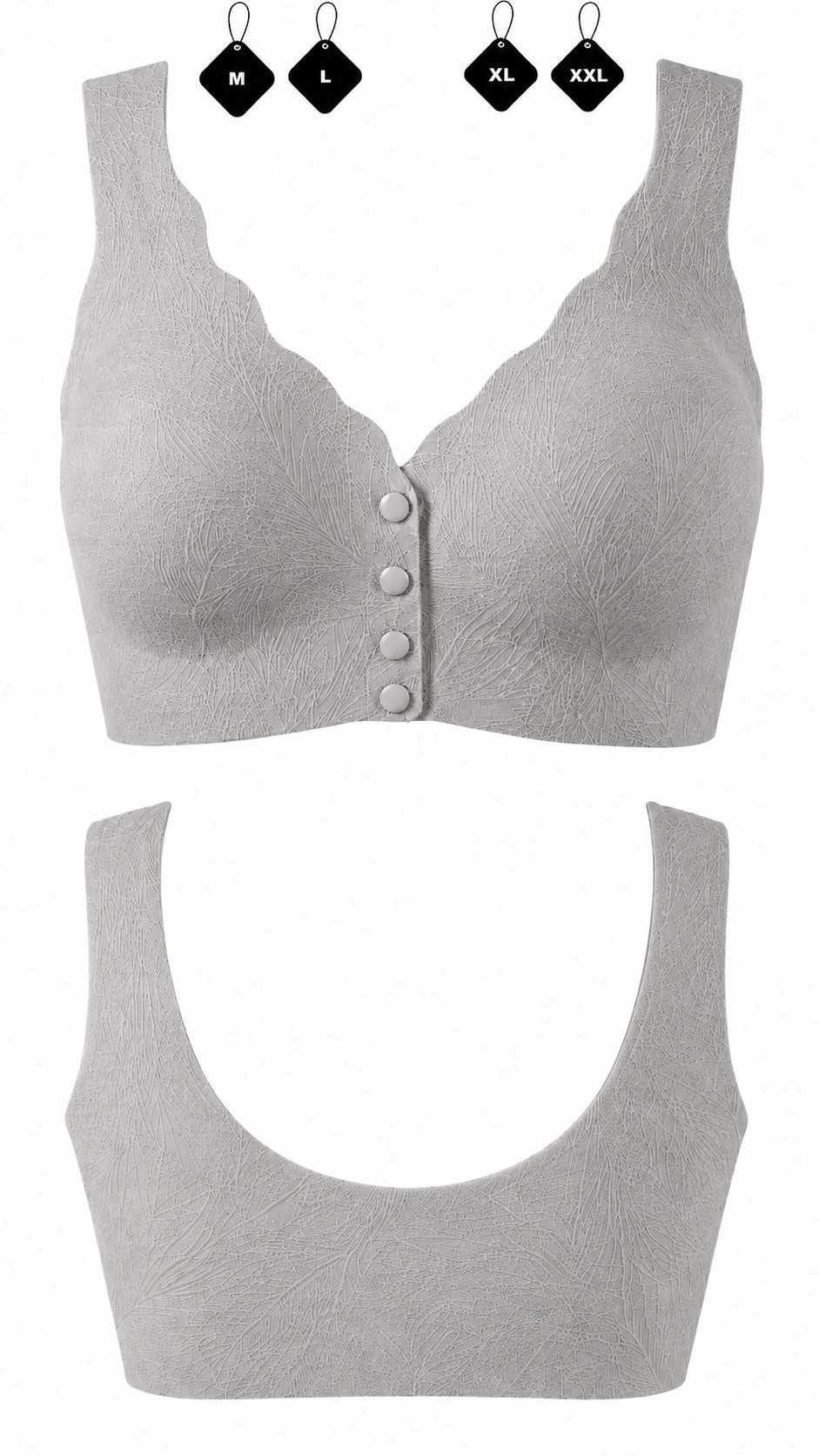 Un Real Kadın Ten Lazer Kesim Düğmeli Bralet Sütyen Balensiz Dikişsiz Rahat Model