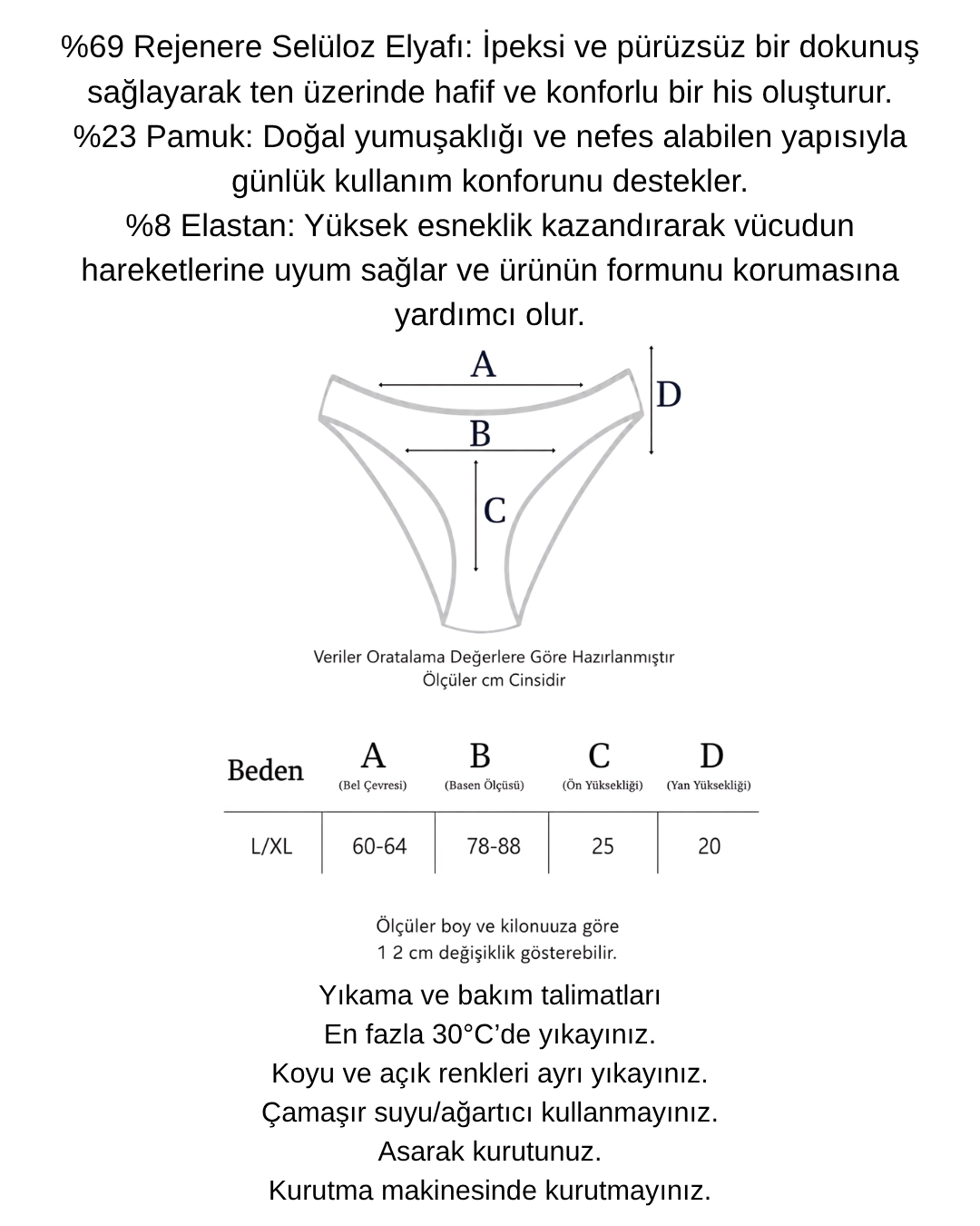 Un Real 5 li Kadın Bambu Yüksek Bel Külot Yumuşak Dokulu Sağlıklı İç Giyim