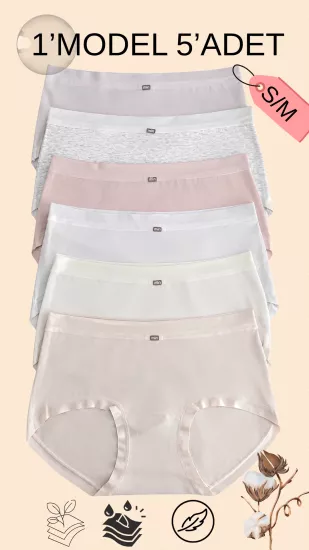 UN REAL 5’li Kadın Lazer Kesim Dikişsiz Bikini Külot - İz Yapmaz Esnek Günlük Külot Seti