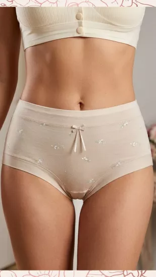 Kadın Pamuklu Baskılı Külot 5’li Paket Modal Elastan Astarı Pamuklu Rahat Günlük İç Giyim L-XL