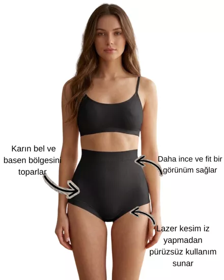 UN REAL 2 Lİ KADIN YÜKSEK BEL TOPARLAYICI KÜLOT SETİ