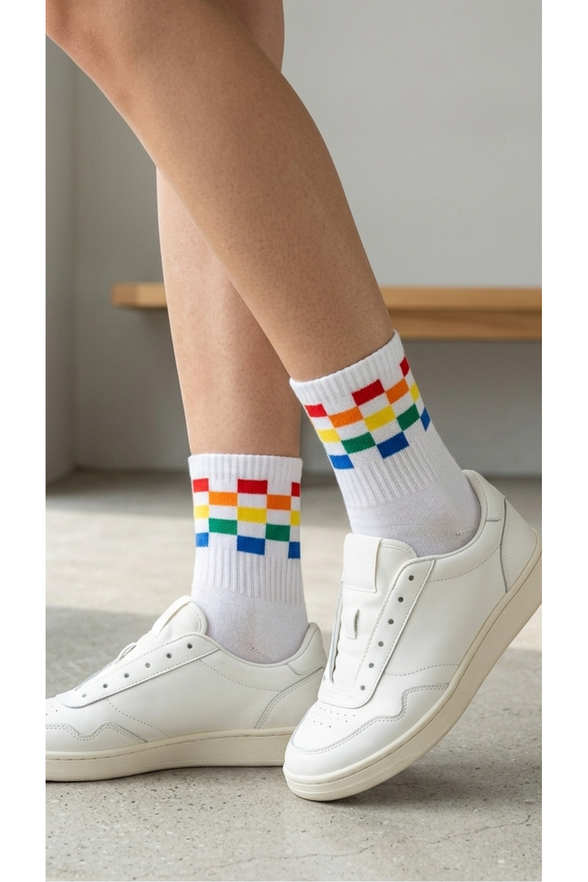 Unisex Pamuklu Soket Çorap 5’li Paket Renkli Desenli Günlük Spor Çorap 36-40