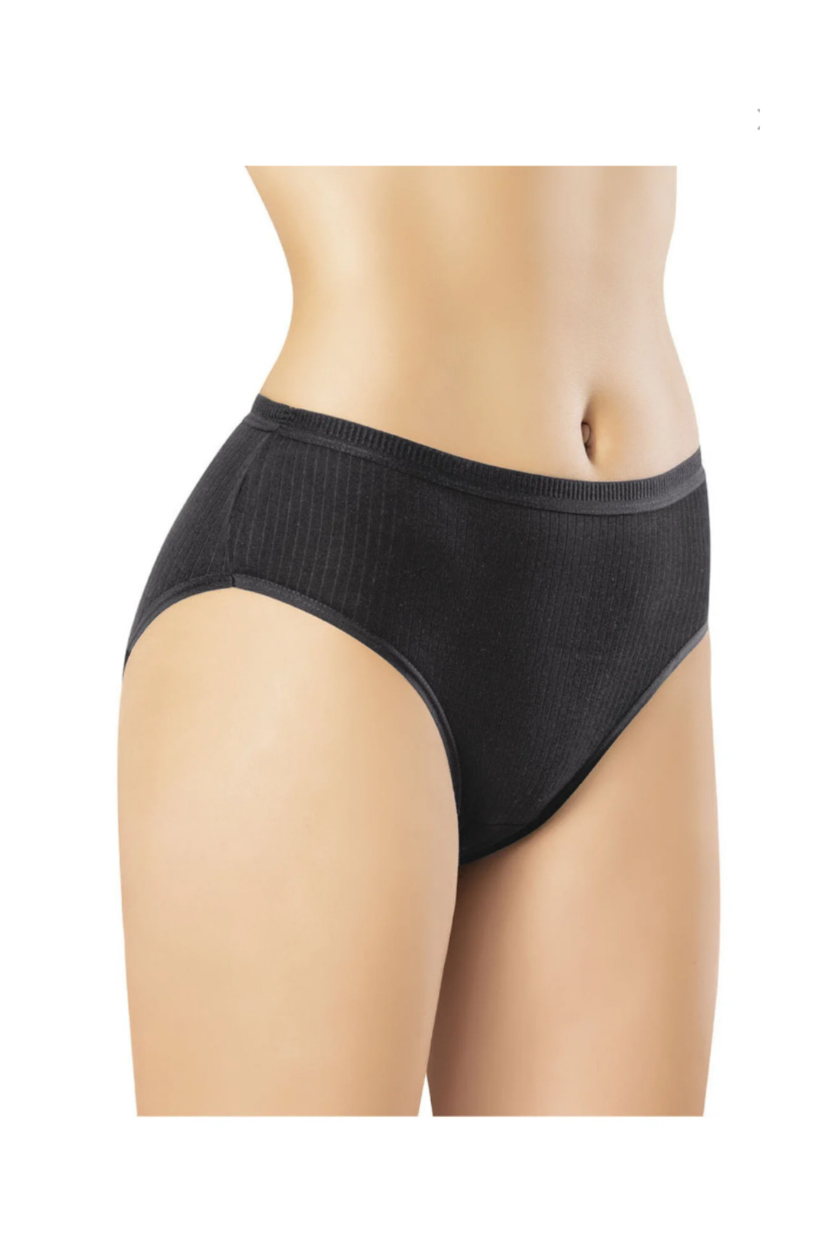 Kadın %100 Pamuk Ribana Fitilli Bato Bikini Külot 5’li Set – Siyah, Beyaz, Ten