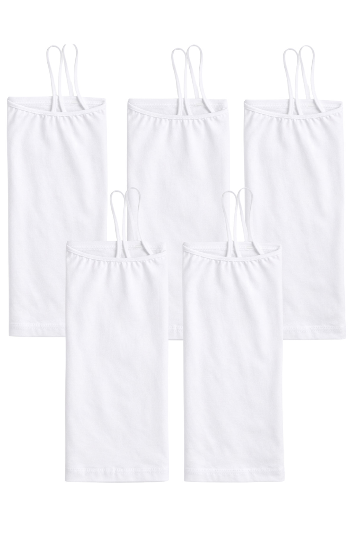 5’Li Kadın İp Askılı Pamuklu Atlet %95 Pamuk Slim Fit Basic