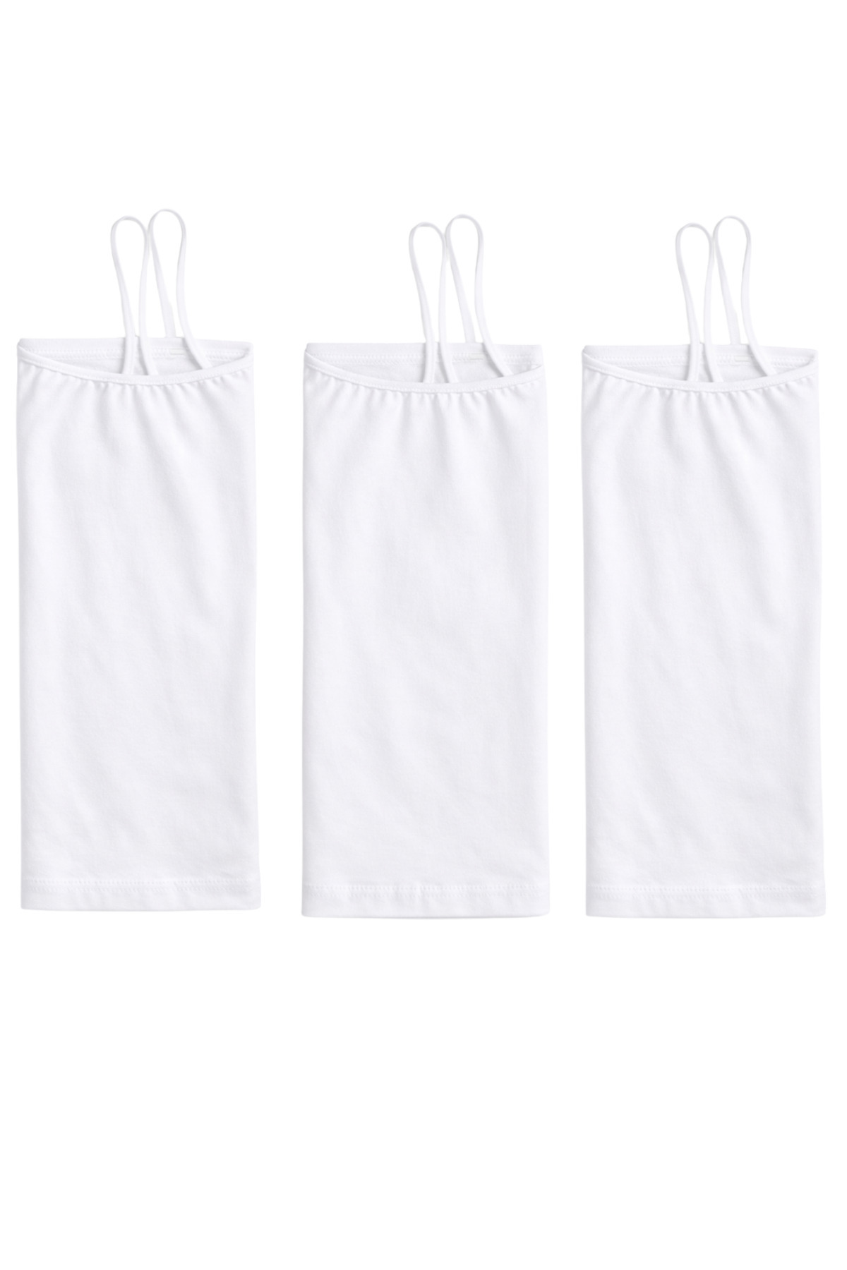 3’lü Kadın İp Askılı Pamuklu Atlet %95 Pamuk Slim Fit Basic