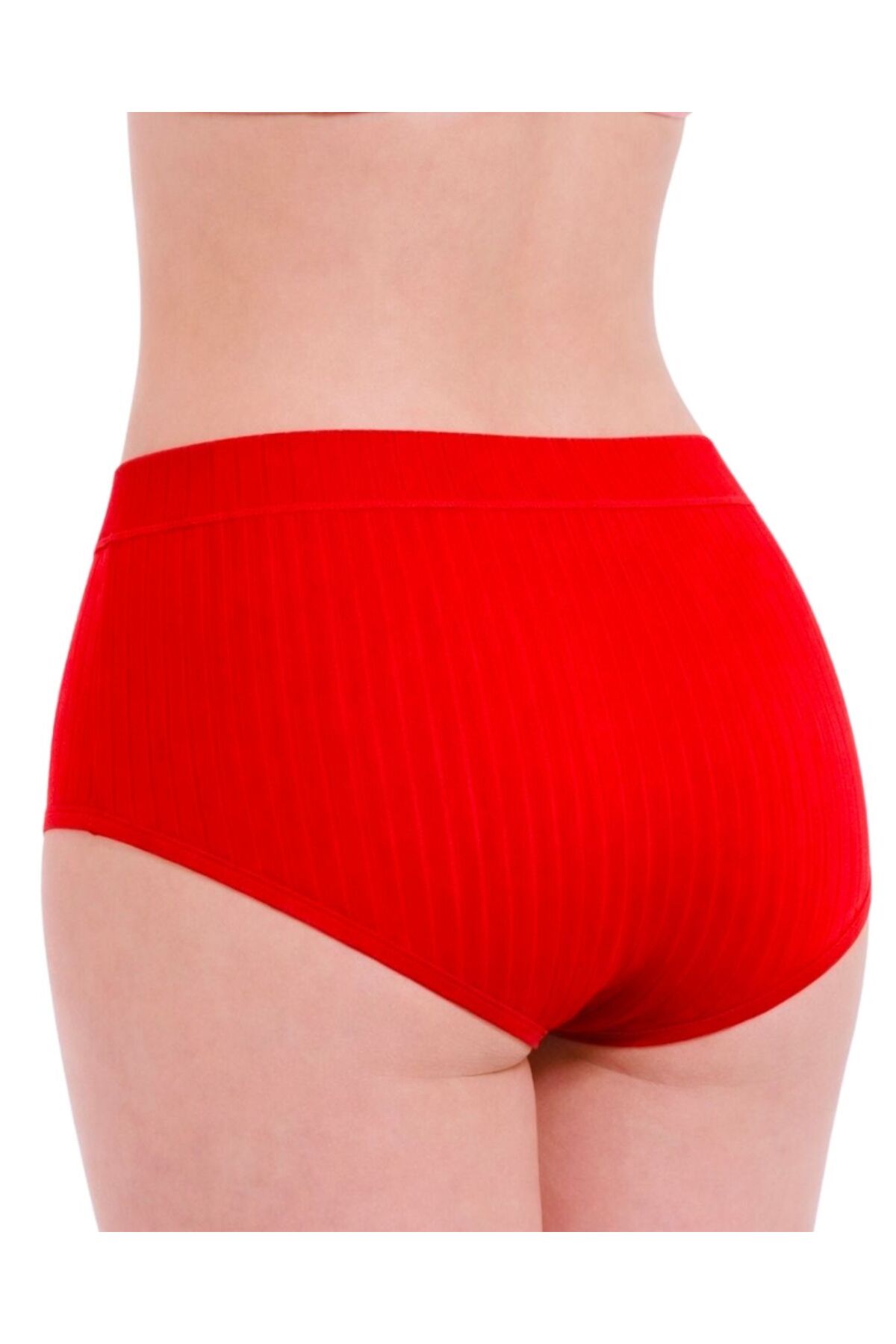 Yüksek Bel Fitilli Ribanalı Kadın Külot – Yan Fiyonklu, 5’li Set, L–XL