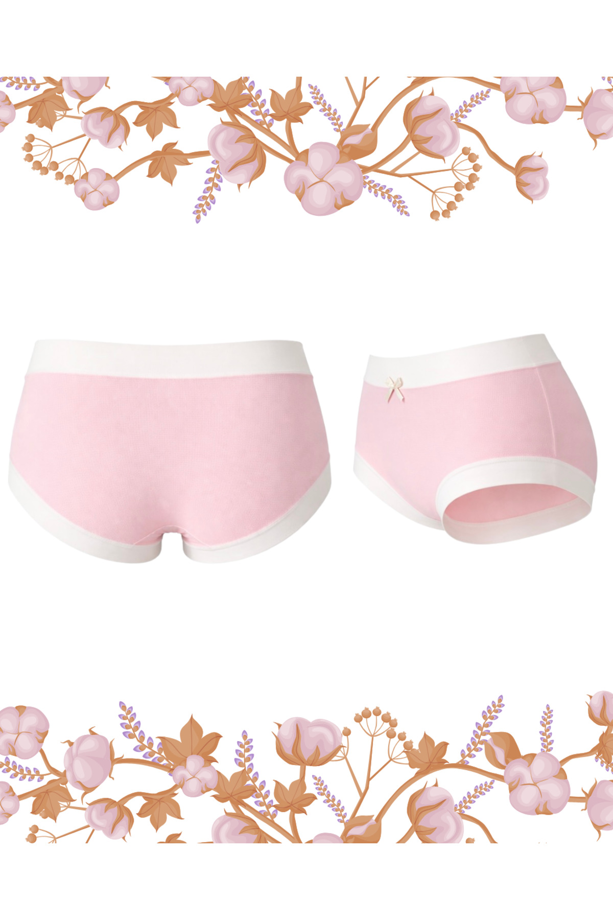 Kadın Çiçek Baskılı Pamuklu Külot 5’li Set – Yüksek Bel, L/XL