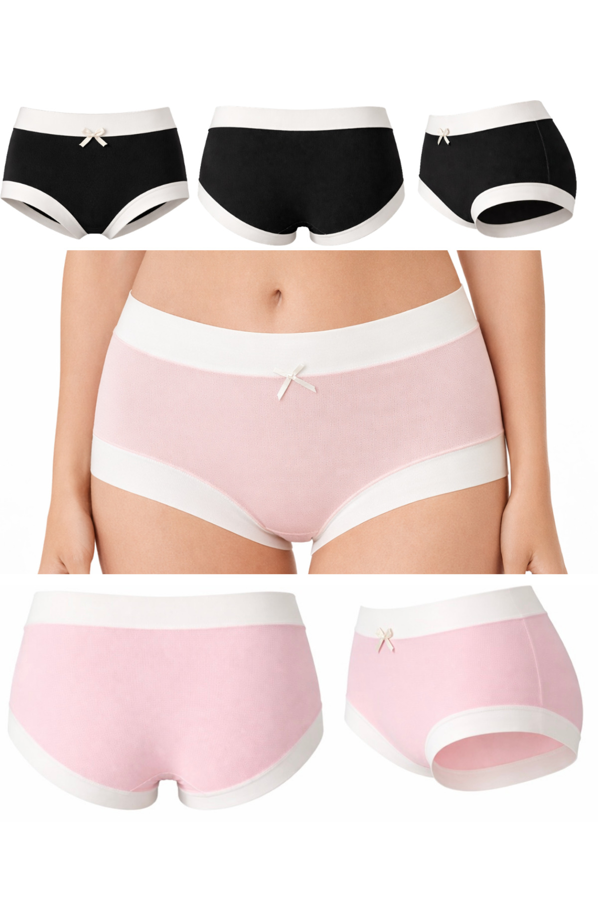 Kadın Çiçek Baskılı Pamuklu Külot 5’li Set – Yüksek Bel, L/XL